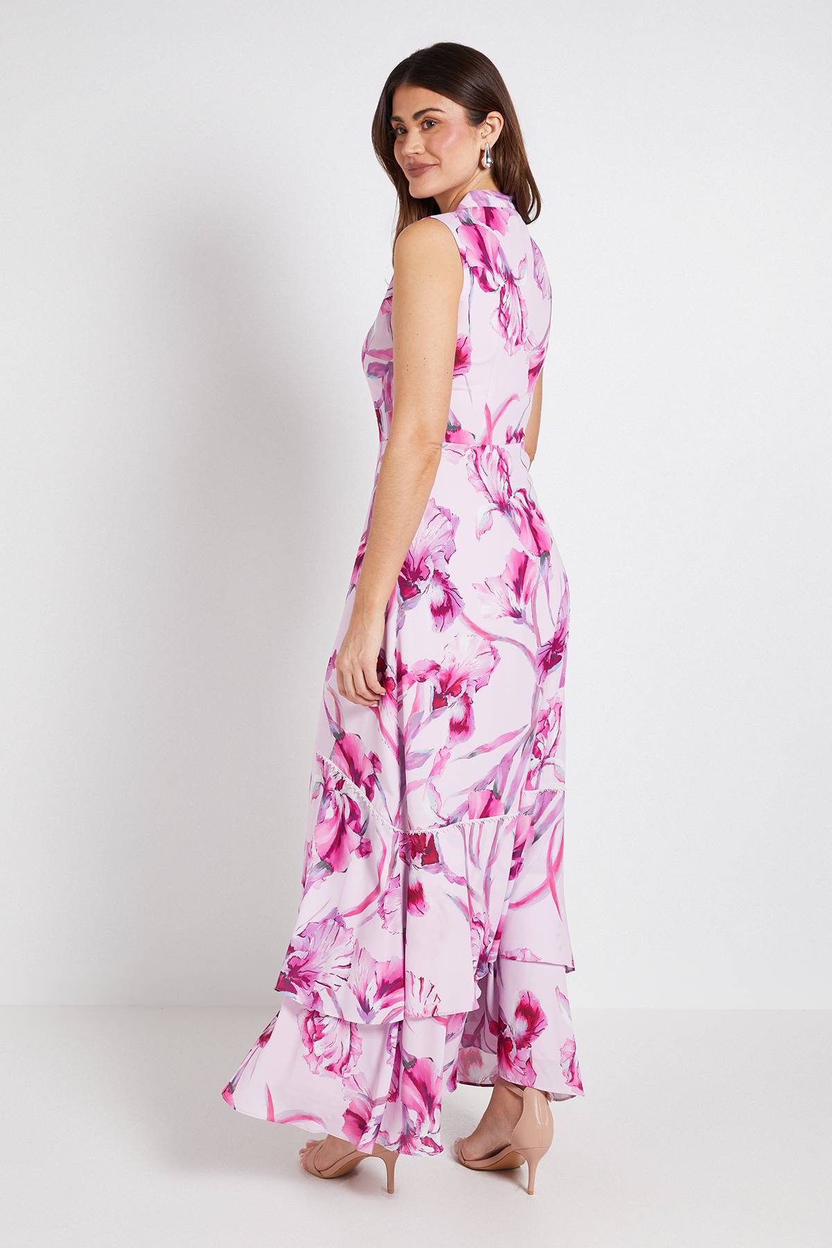 Wallis Robe Maxi À Imprimé Fleuri Avec Foulard