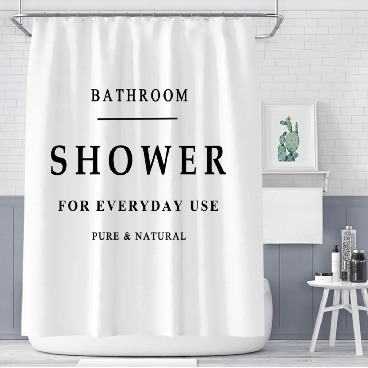 Universal Rideau de douche noir et blanc