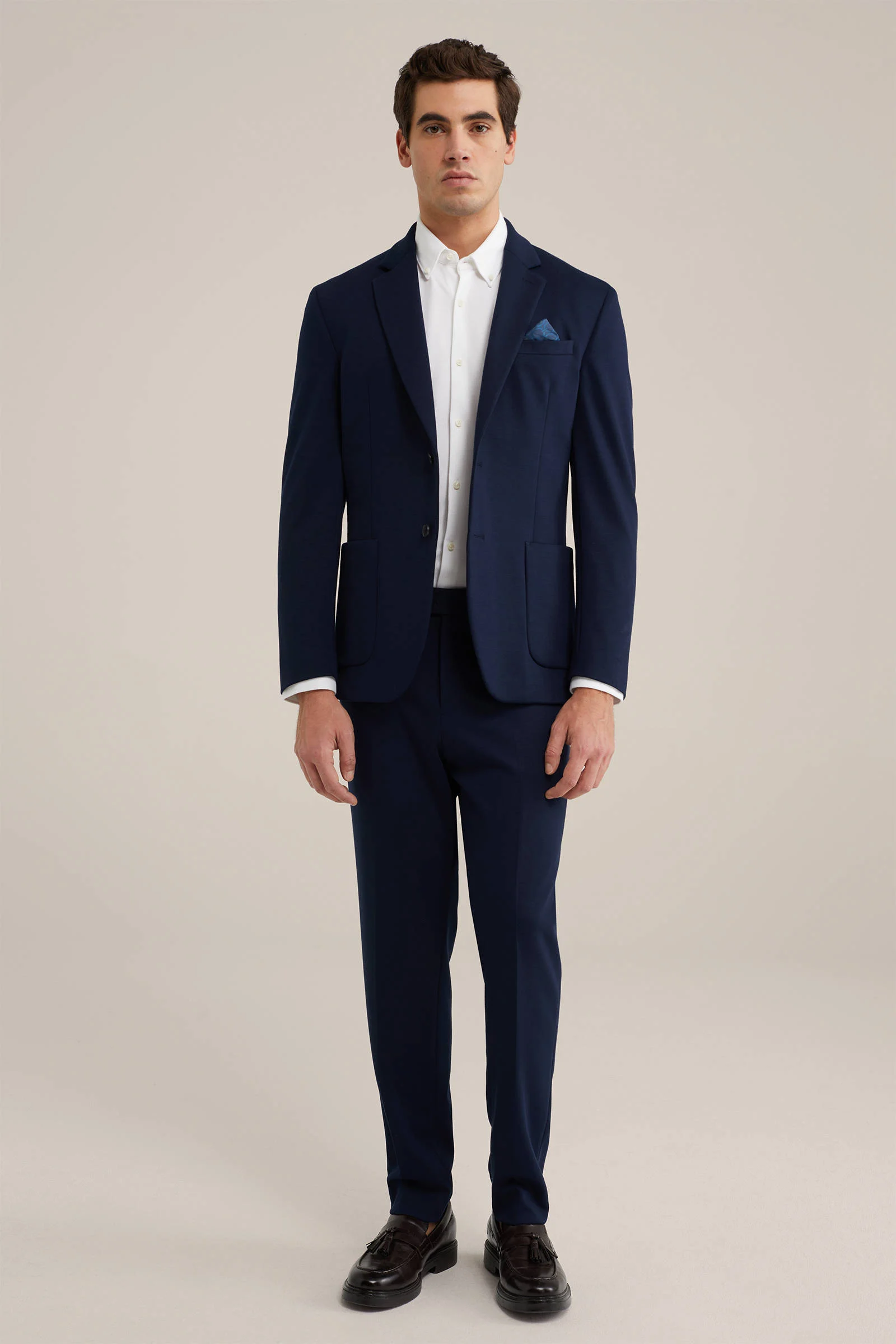 Van Gils slim fit colbert van polyester royal navy