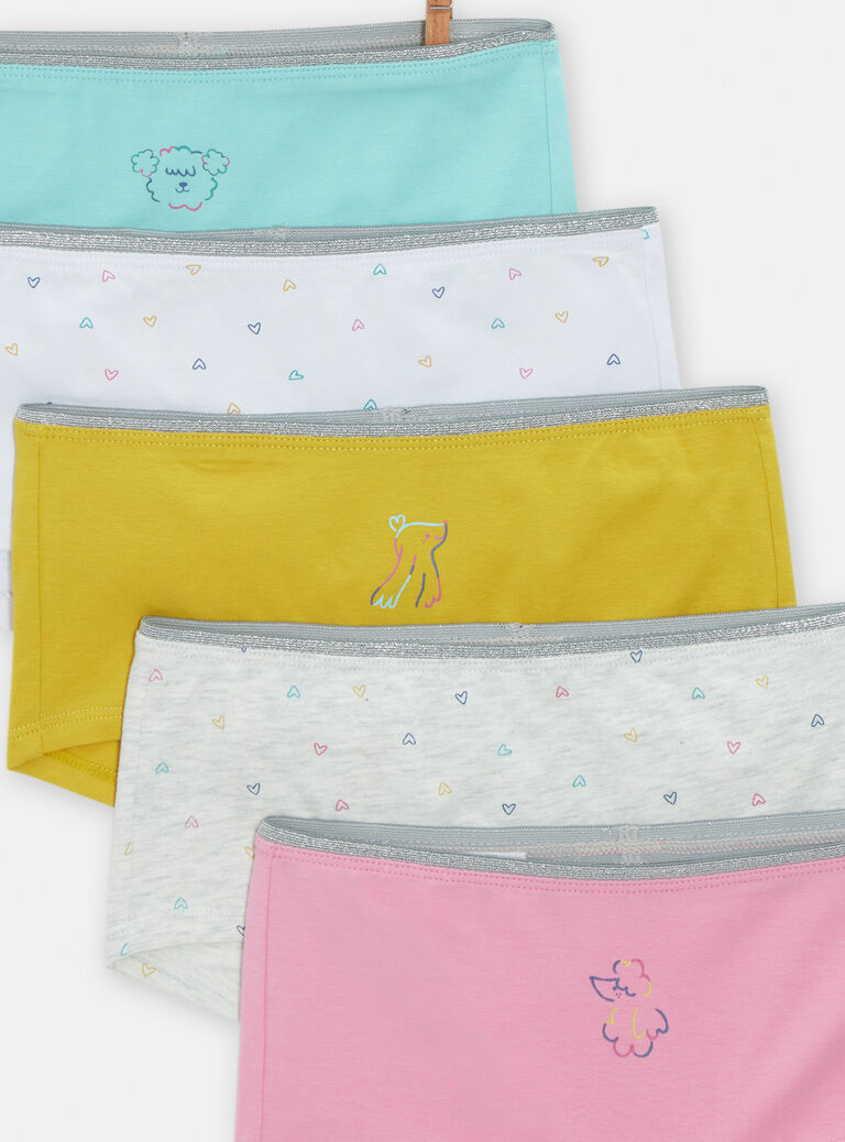 Lot de 5 shorty imprimés pour fille