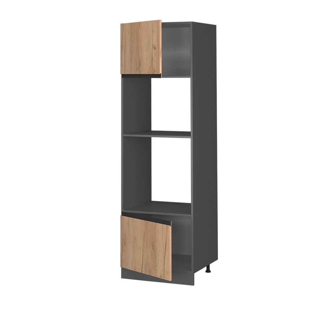 Vicco Mikrowellenschrank Küchenschrank Küchenmöbel R-Line J-Shape Anthrazit Eiche 60 cm modern