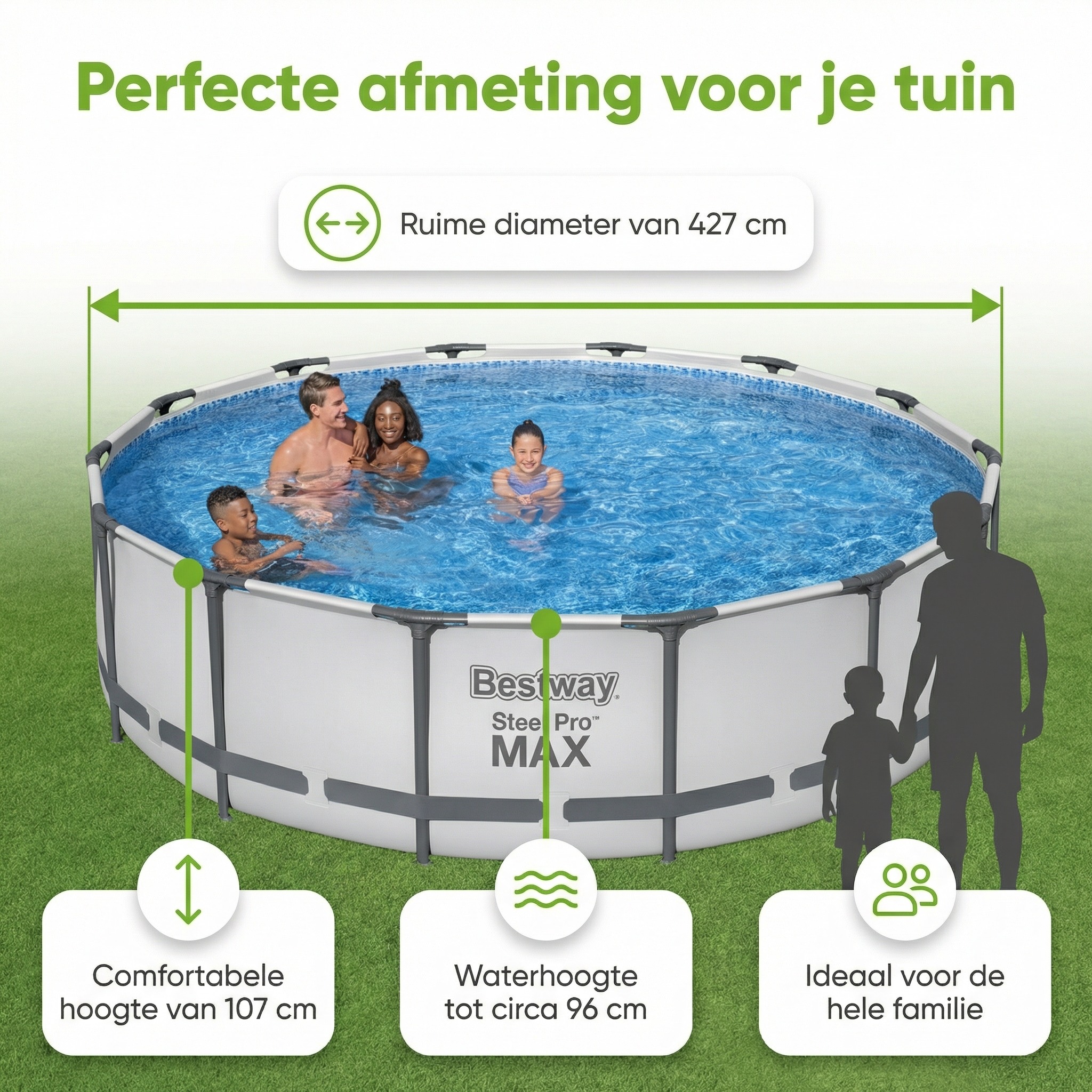 Bestway steel pro max 427x107cm zwembad – 5-delig