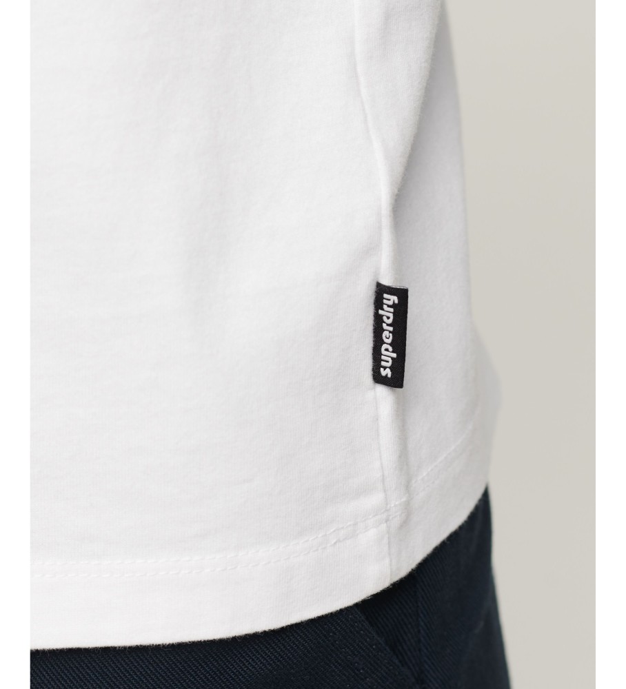 Camiseta Superdry de algodão com mangas raglan, cor Vintage Cooper Class branca.
