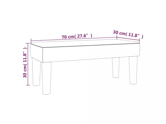 Banc Noir 70x30x30 cm Tissu