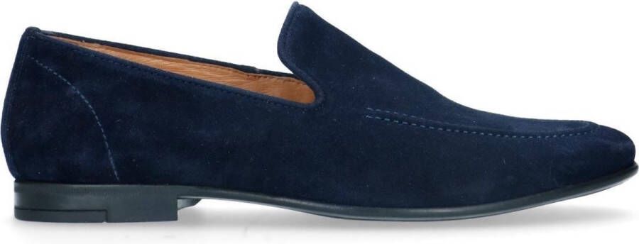 Manfield Heren Blauwe suède loafers