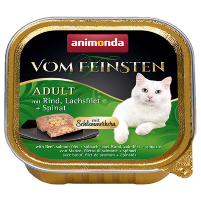 animonda Vom Feinsten Schlemmerkern Adult Rind, Lachs & Spinat 32x100g