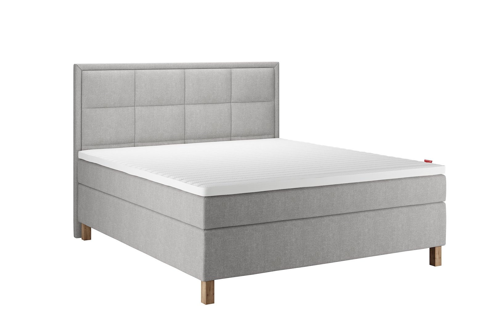 Sensitive 400 kontinentalseng Tekstil Mica 15 Medium/Medium m/Premium latex overmadrass og Square oak ben 13cm
