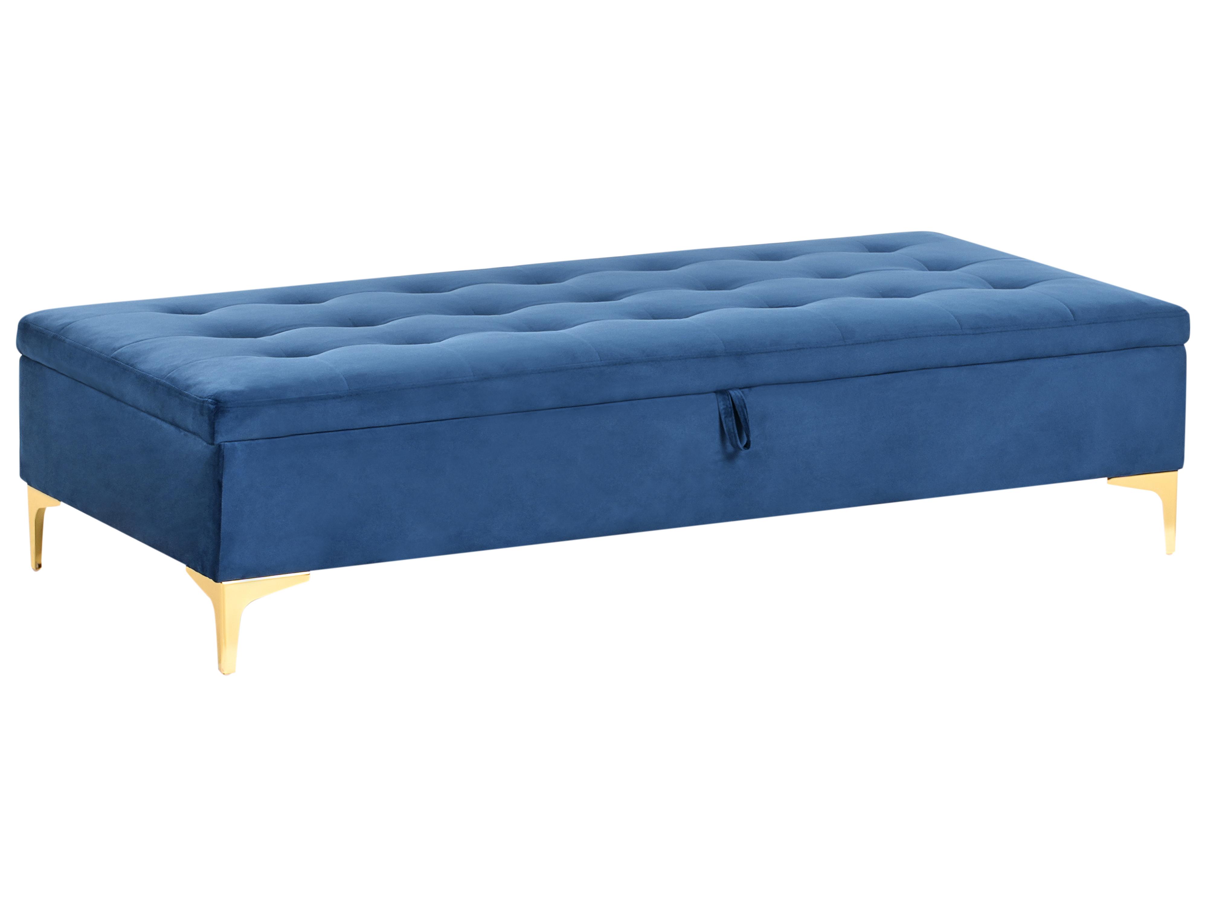 Opbergpoef ABERDEEN Fluweel Marineblauw