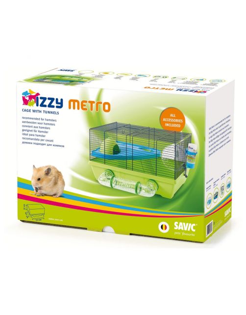 Savic Hamsterkooi Izzy Metro - Dierenverblijf - 50x40x28 cm Lime