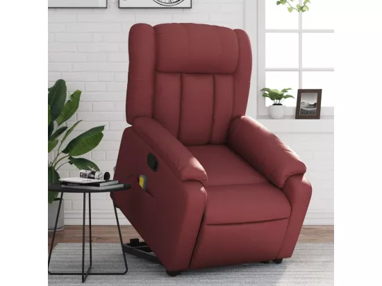 Fauteuil inclinable massant Rouge bordeaux Similicuir