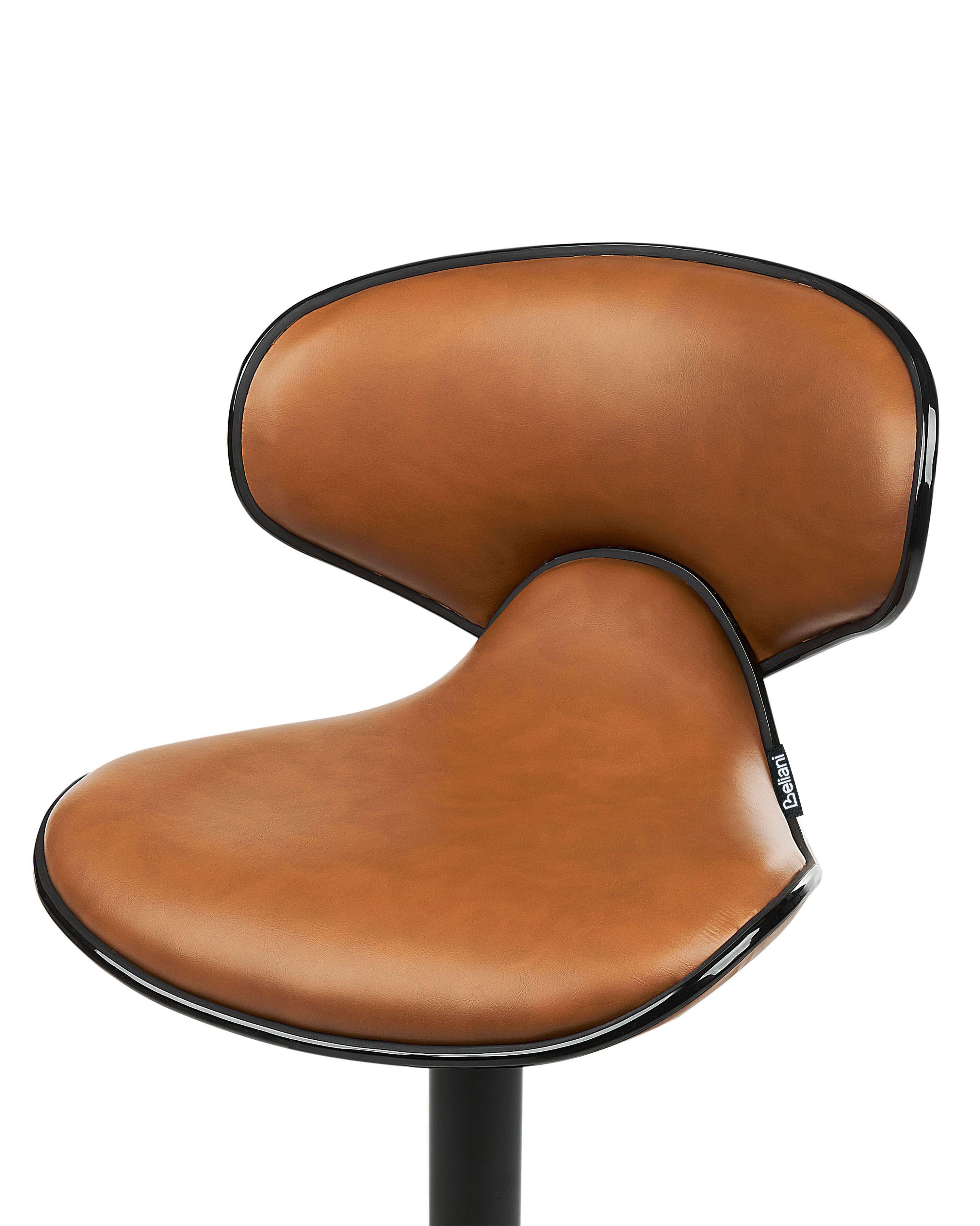 Set van 2 barstoelen CONWAY Kunstleer draaibaar Goudbruin