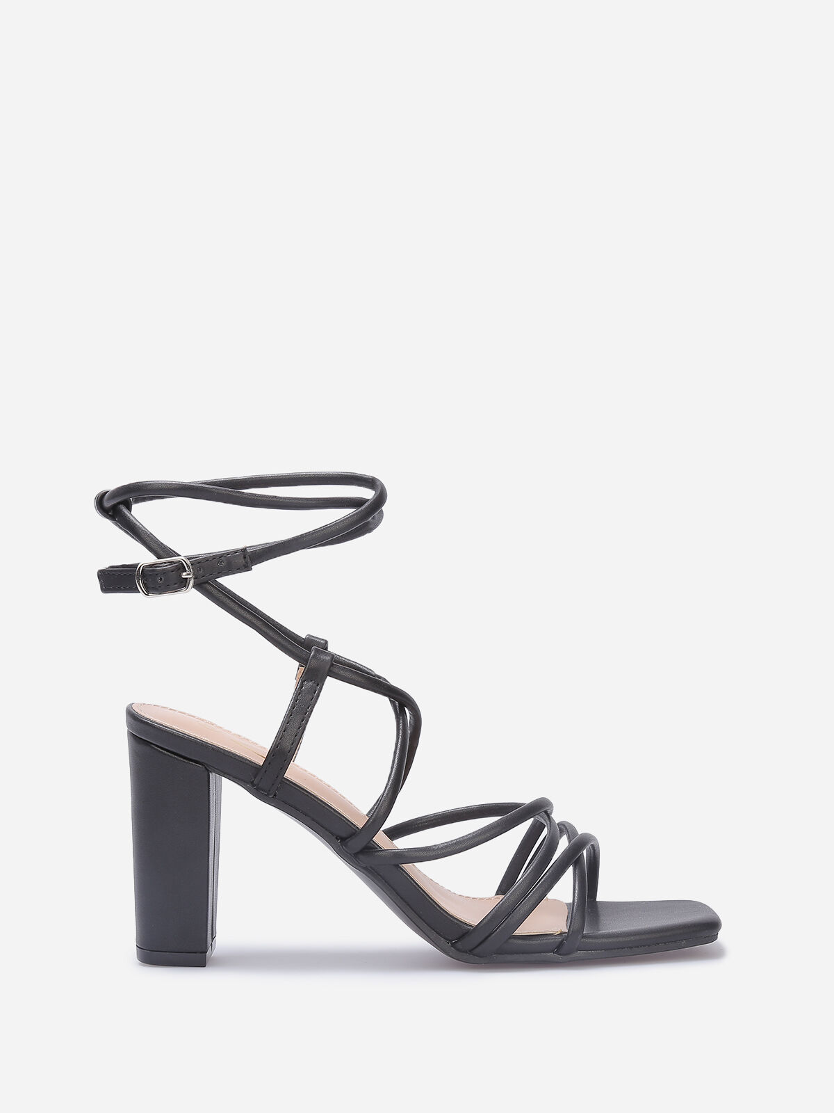Sandales à multiples brides croisées- Noir