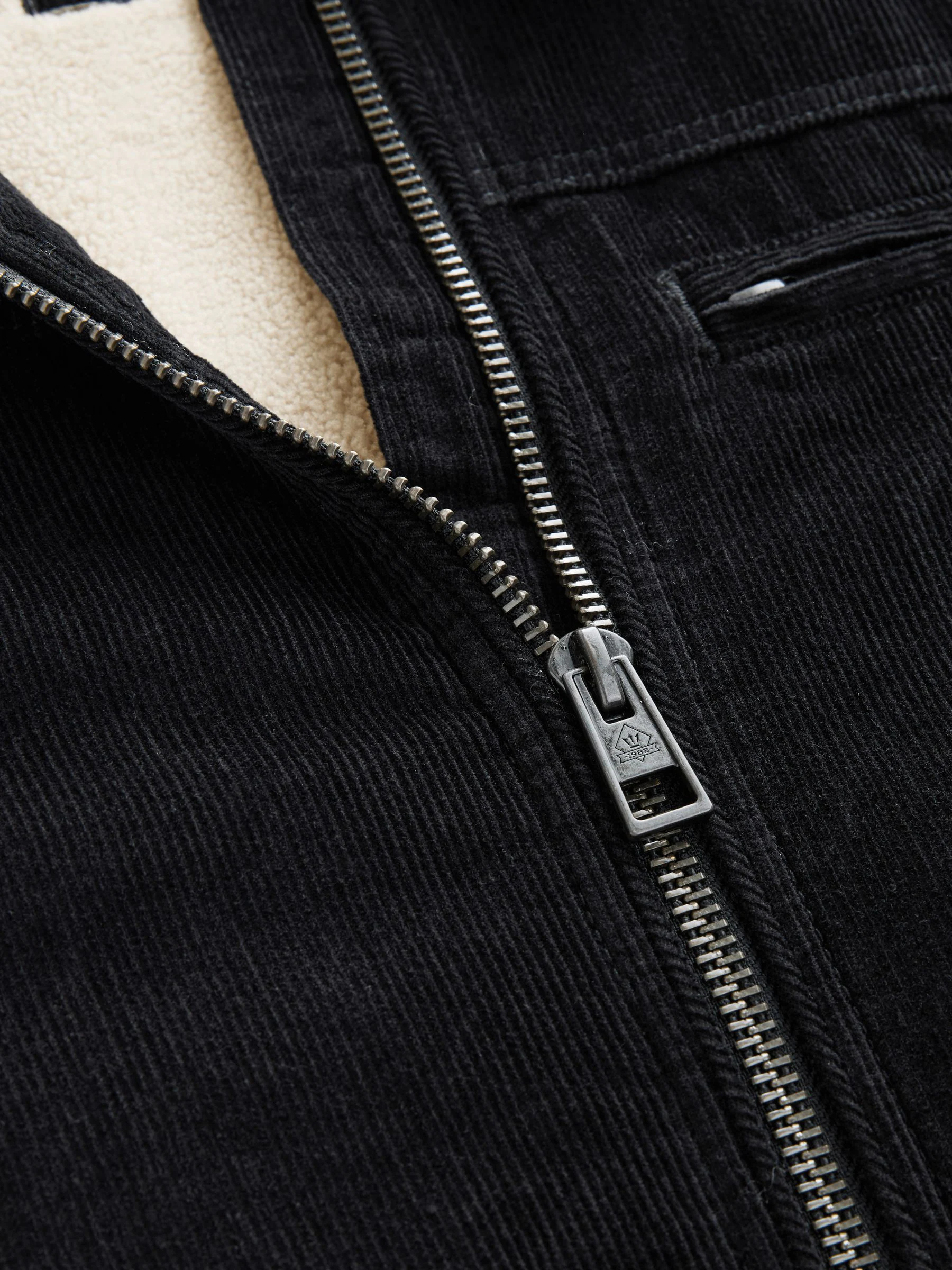 Zwart - Corduroy Borg Lined Jacket