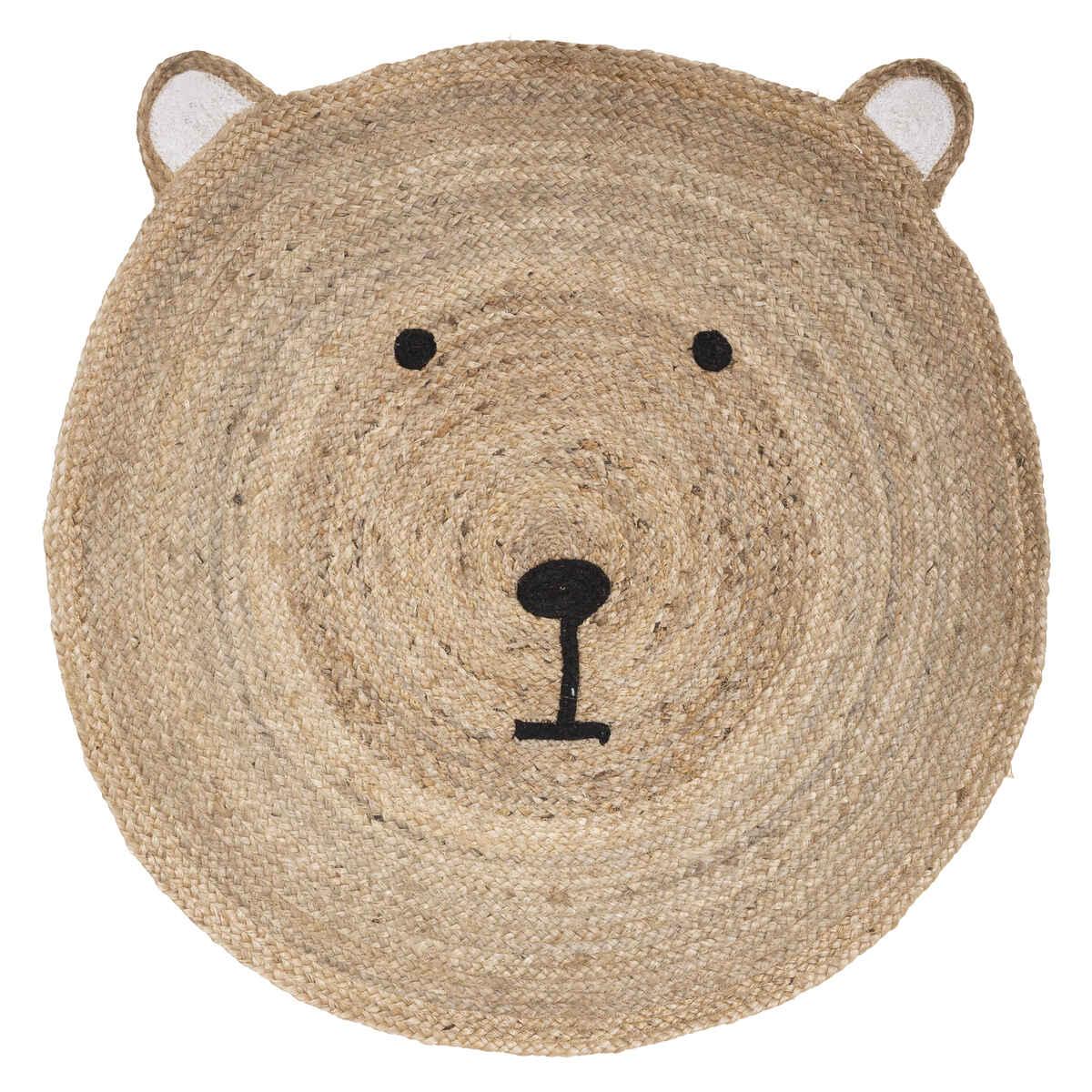 TAPIS JUTE TETE OURSON D.100CM