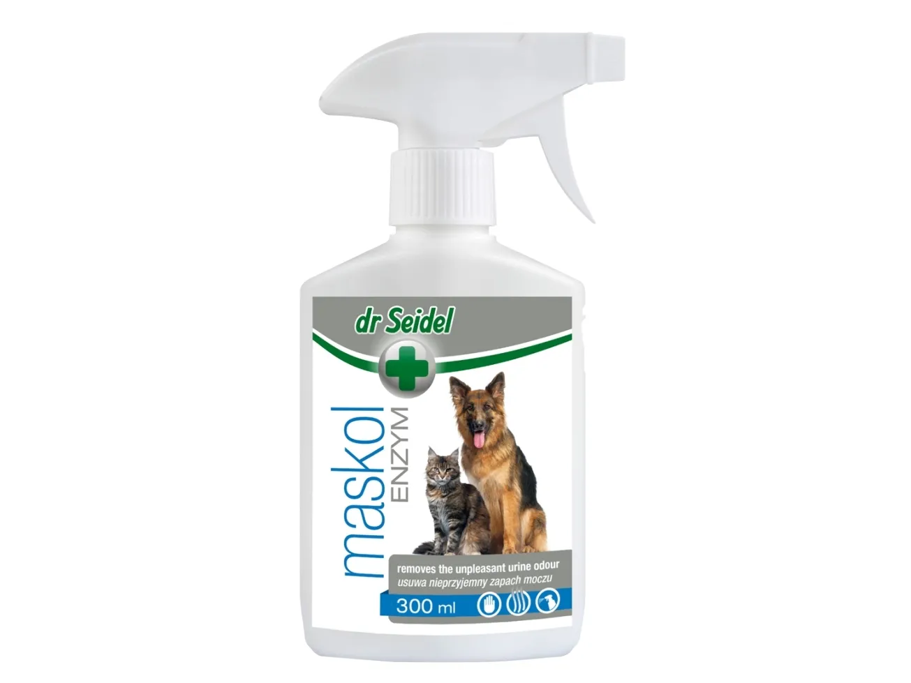 dr Seidel Maskol Enzym, Spray, Gulvtæppe, Møbel, Laminat, Parket, Rug, Kradsetræ, Flise, Polstring, Urin, Beton, Plast, Tekstil, 300 ml, Pumpespray