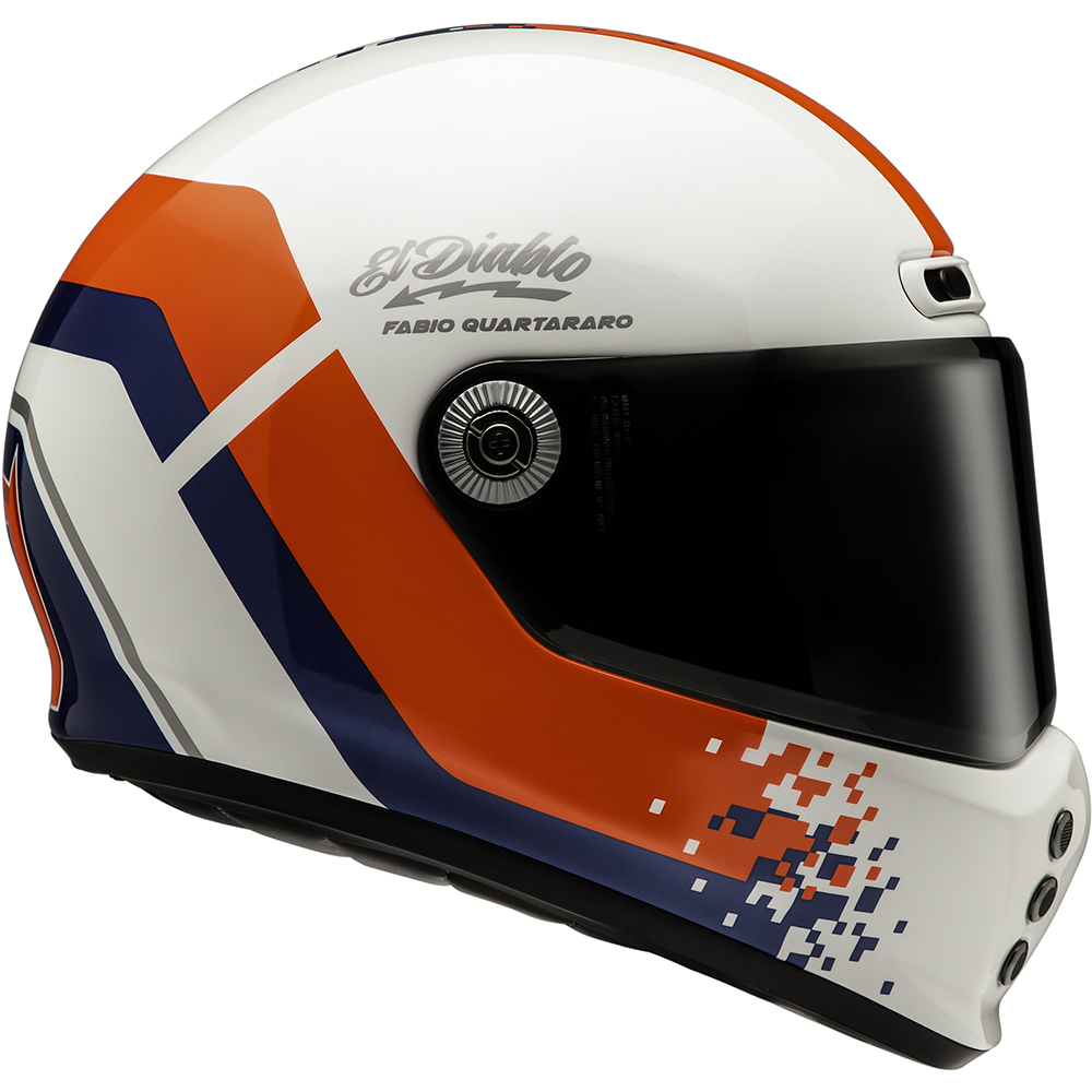 HJC - Casque V10 FQ20 Retro MC21 / Blanc / Bleu / Rouge