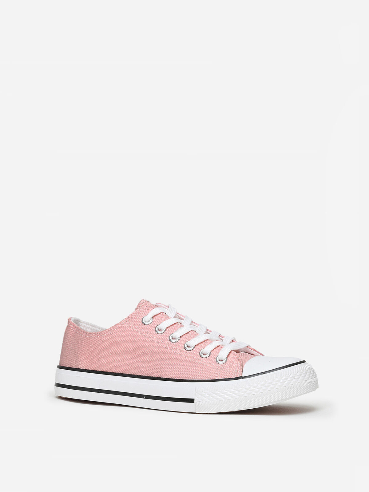 Tennis basses en toile- Rose foncé