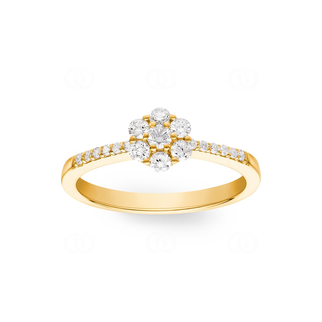 Verlobungsring 750/18 K Gelbgold mit Diamanten 0.31 ct H/si