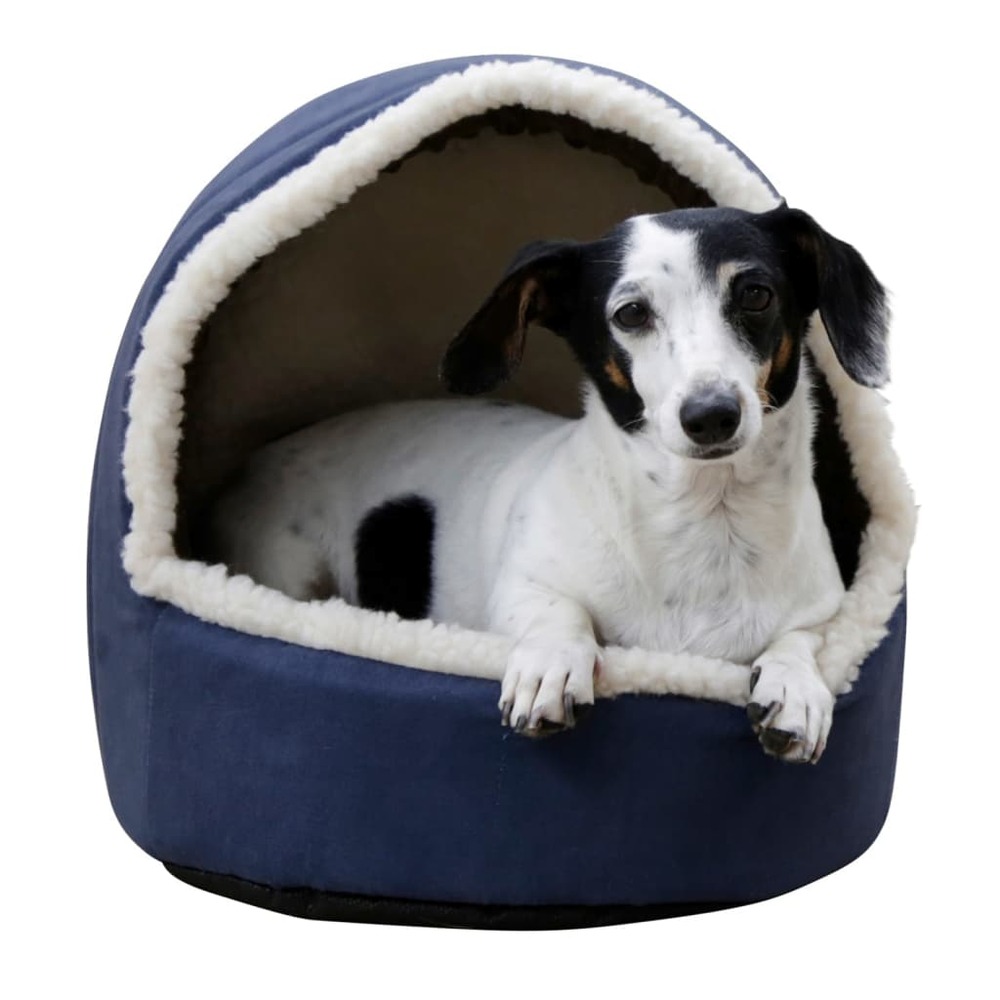 Grotte confortable d'animaux de compagnie angi 35x33x32 cm bleu