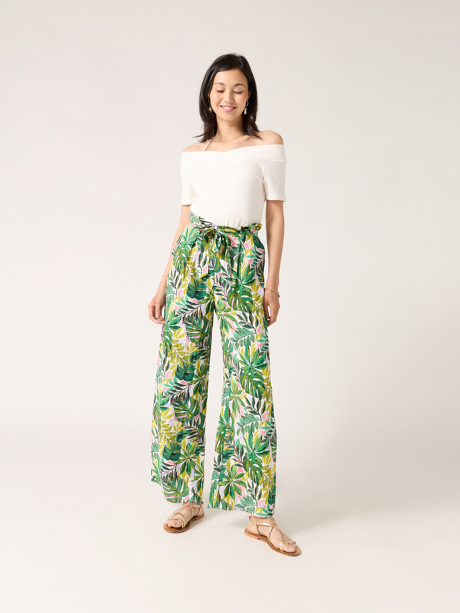 Pantalon fluide taille haute