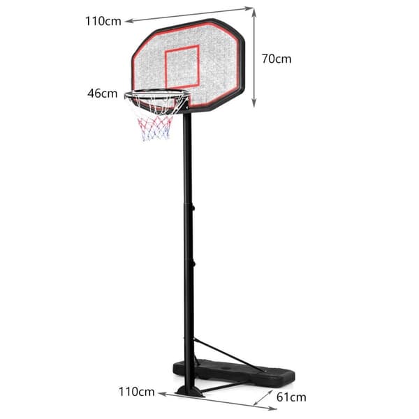 Basketballstativ, basketballkurv, bærbart basketballsystem, 200-305 cm