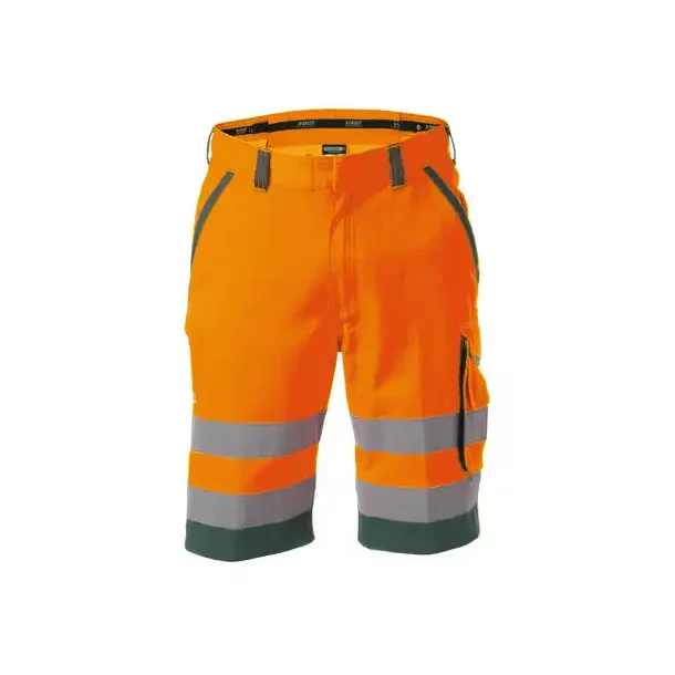DASSY ® LUCCA (250059) ARBEJDSSHORTS MED HØJ SYNLIGHED orange og grøn