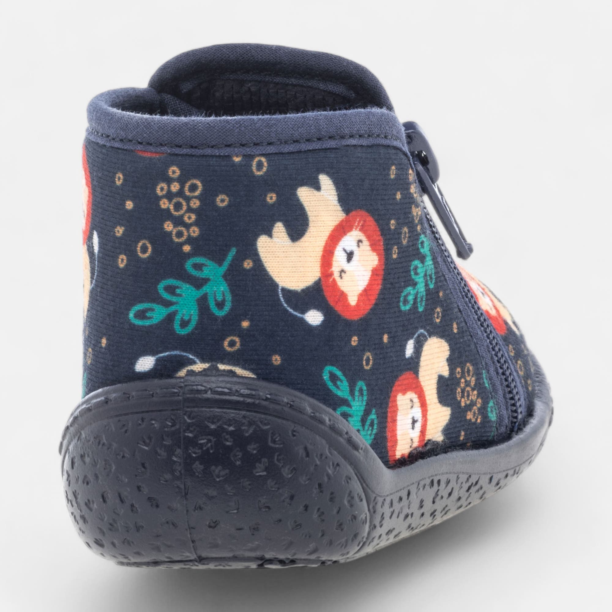 Pantoufles botillons zippés Bébé garçon bleu marine