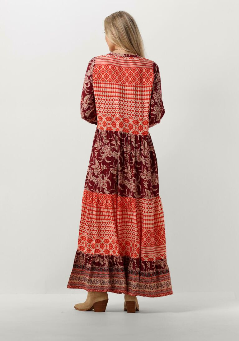 LOLLYS LAUNDRY rode lollys laundry maxi jurk neell maxi dress ls