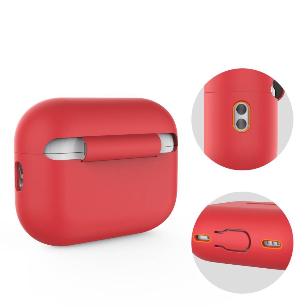AirPods Pro 2 / AirPods Pro Silikon Schutzhülle Abdeckung mit Handschlaufe - Rot