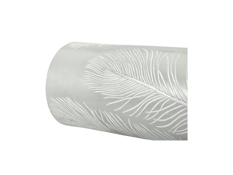 Pauleen LED-Kerzen Set Cosy Feather, Ø 7.6 cm, Grau/Weiss, LED-Wachskerze, 2er Set