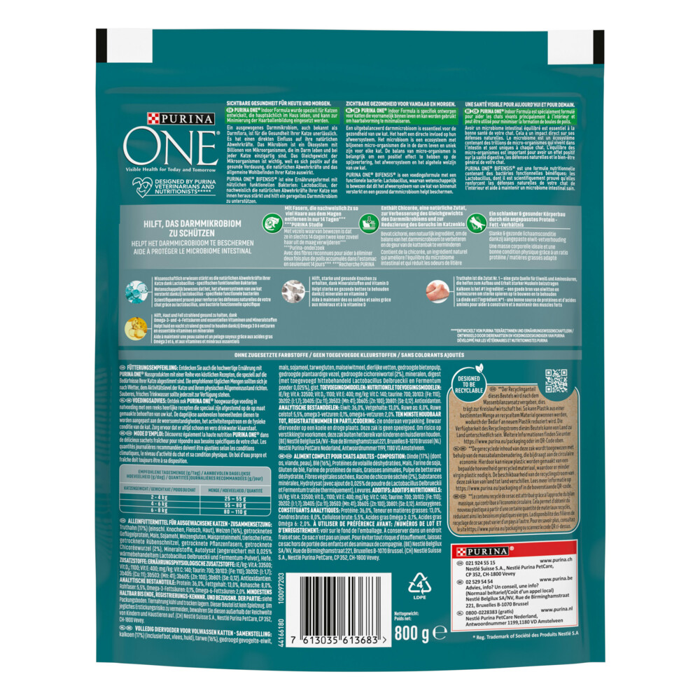 Purina ONE Indoor Kalkoen800 gr
