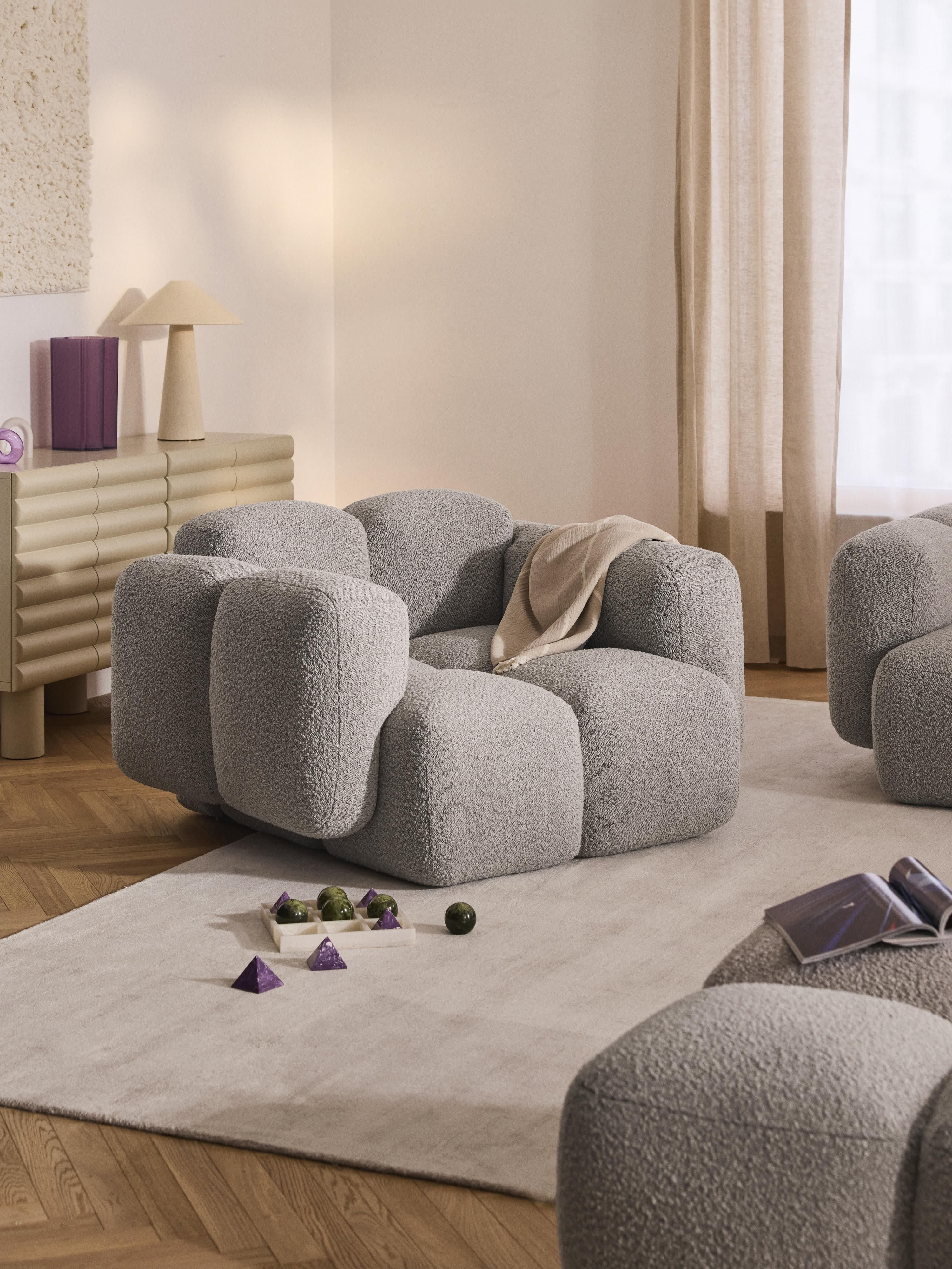 Loungefauteuil Tayla van bouclé