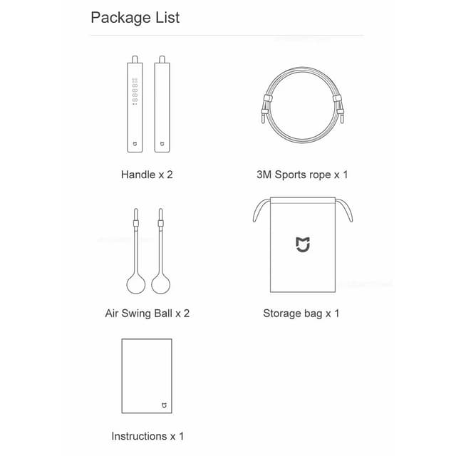 XIAOMI Mijia 3m Digital Smart Jump Rope Træningsudstyr