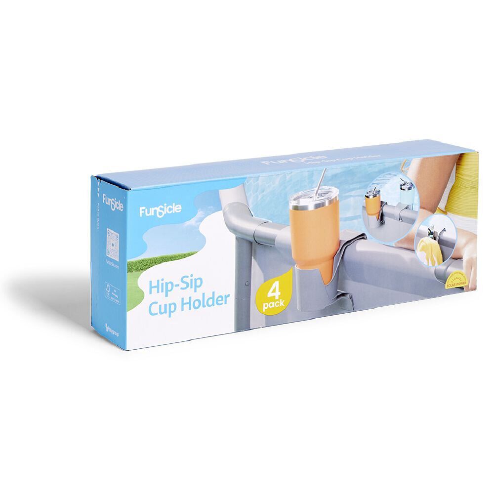 Lot de 4 porte-verres pour piscine Ø8,6xH.11cm