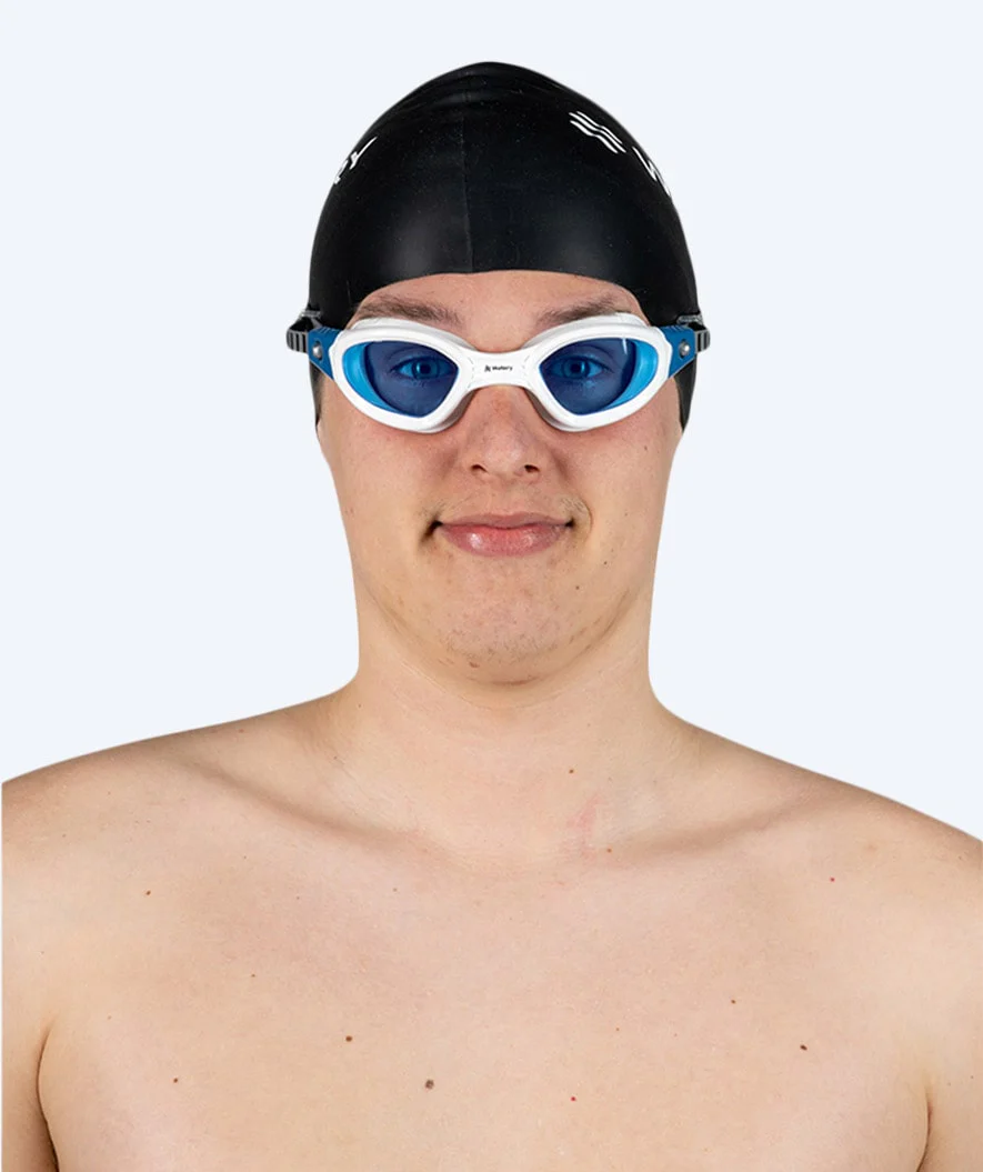 Watery motions svømmebriller - Hystrix Flex - Hvid/blå