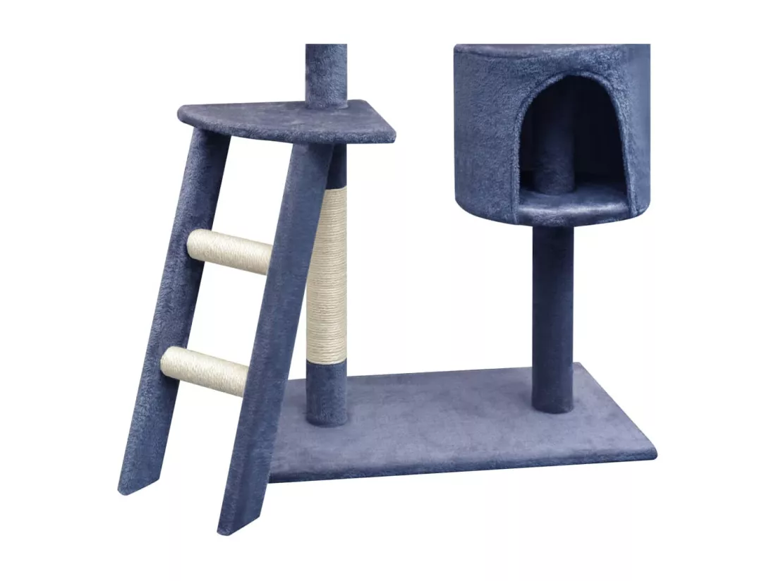 Arbre à chat avec griffoirs en sisal 150 cm Bleu foncé