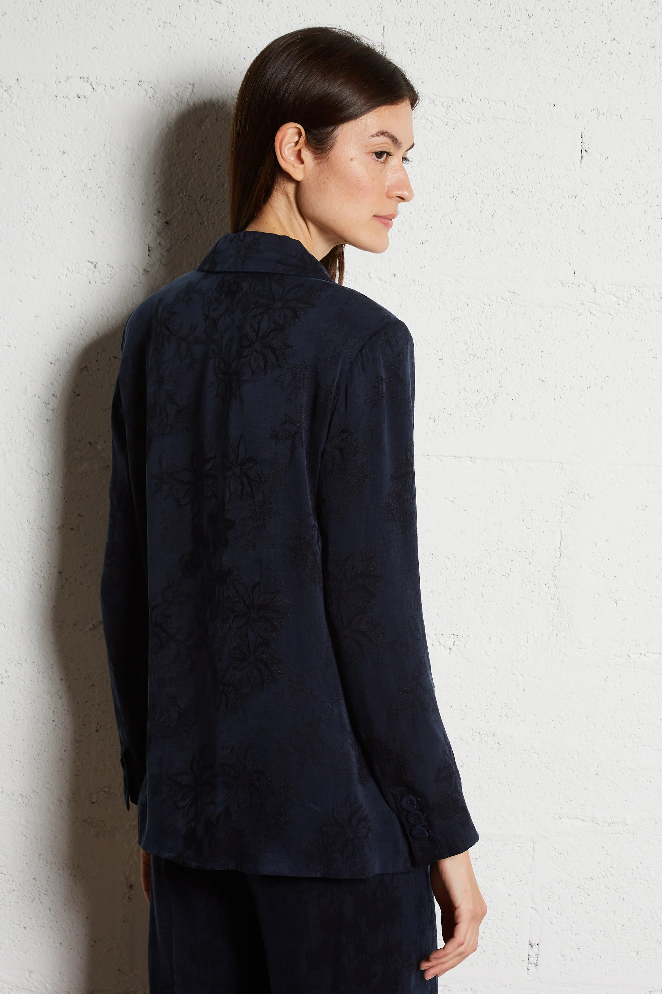 NAGOYA - Veste de tailleur en jacquard| Bleu