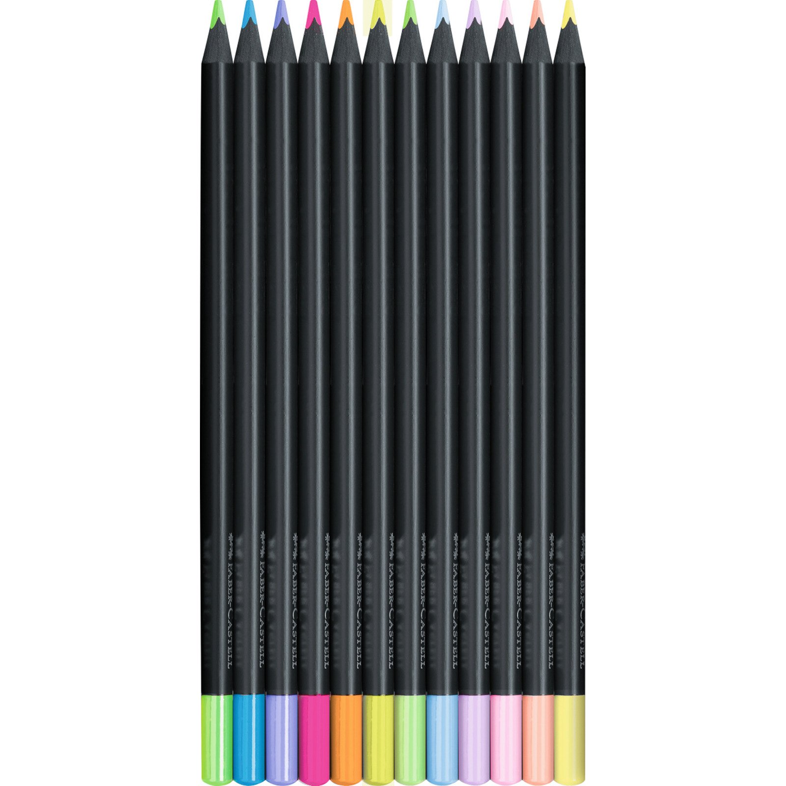 Faber-Castell Farbstifte Black Edition Neon & Pastel, 12 Stück