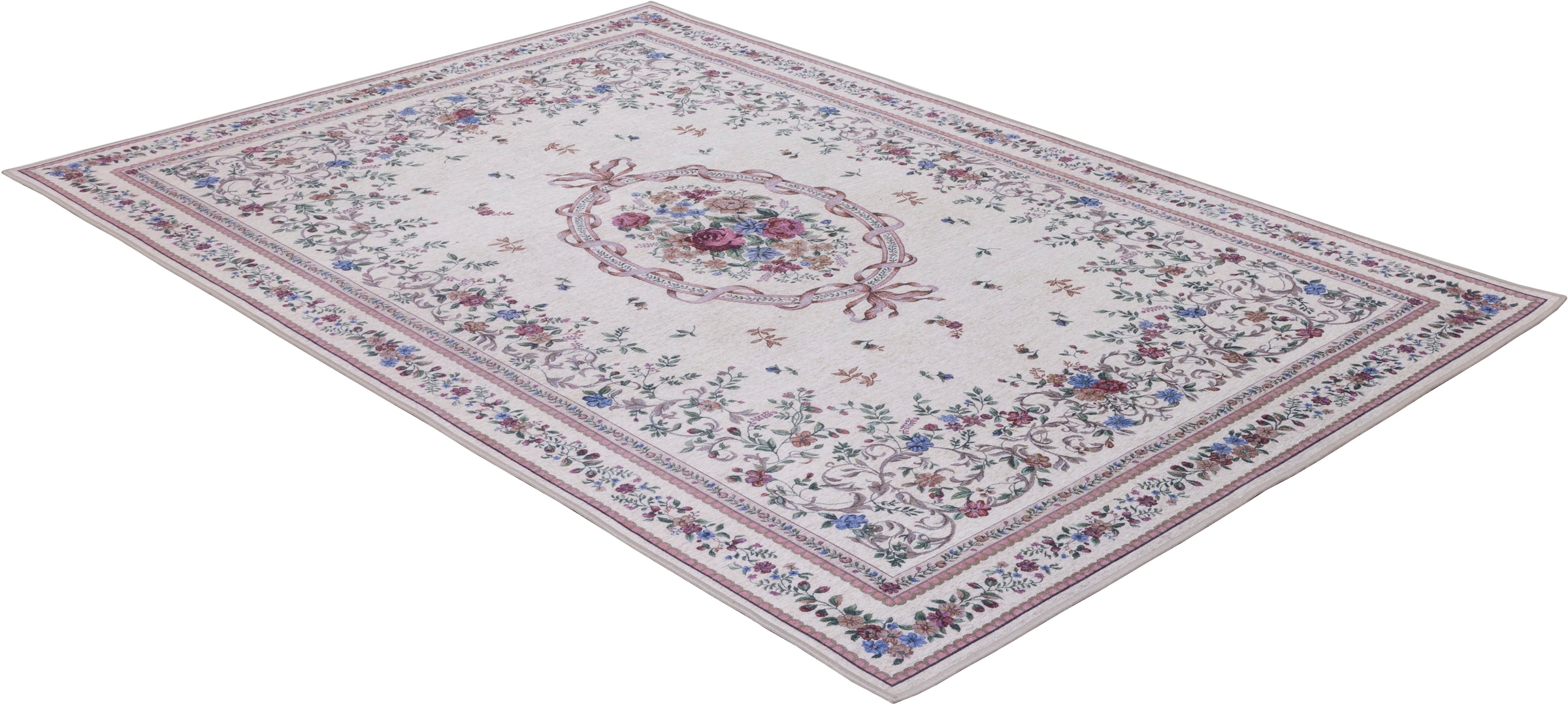 Gino Falcone Orientteppich »Viola GF046« rechteckig 3 mm Höhe in Pastell Farben, ideal im Wohnzimmer & Schlafzimmer