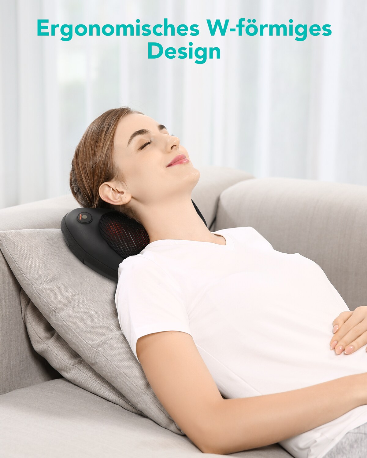 NAIPO Massagekissen Shiatsu Massagegeräte für Nacken Schulter Rücken 3D-rotieren