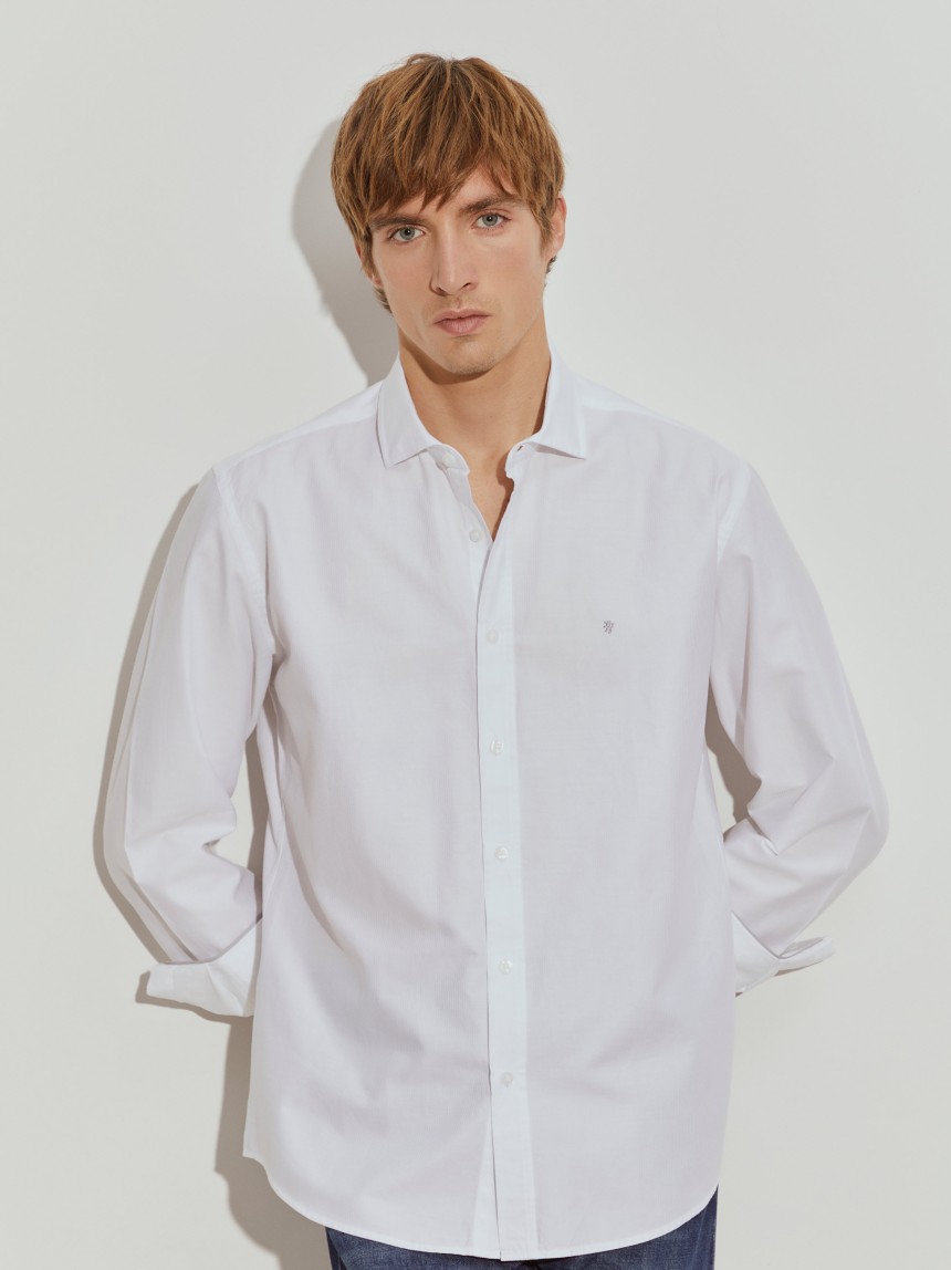 Camisa slim fit de algodão
