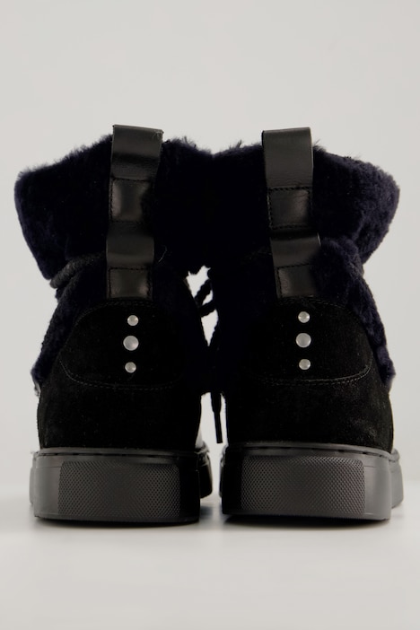 Leder-Snowboots, Nappaleder, FakeFur, Weite H