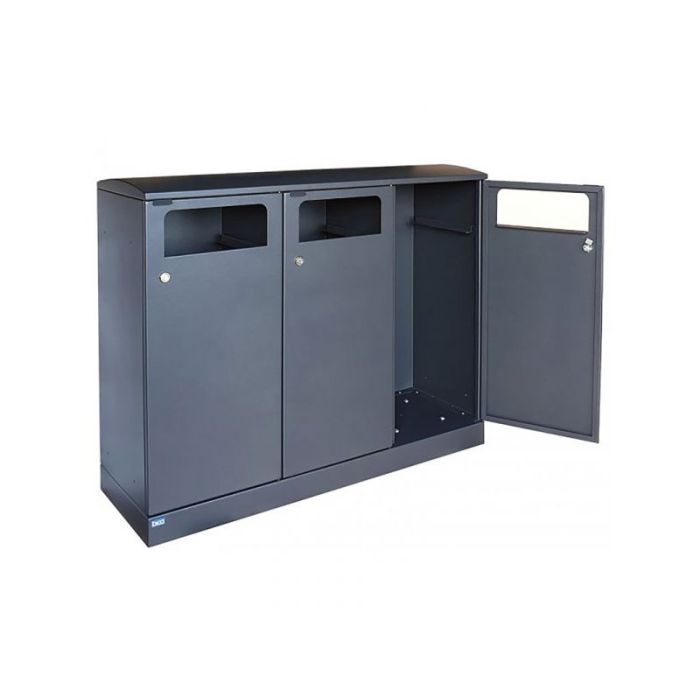 Buitenafvalbak 3x100 liter Bica 713 Antraciet Model VB195558 (8713631195558)