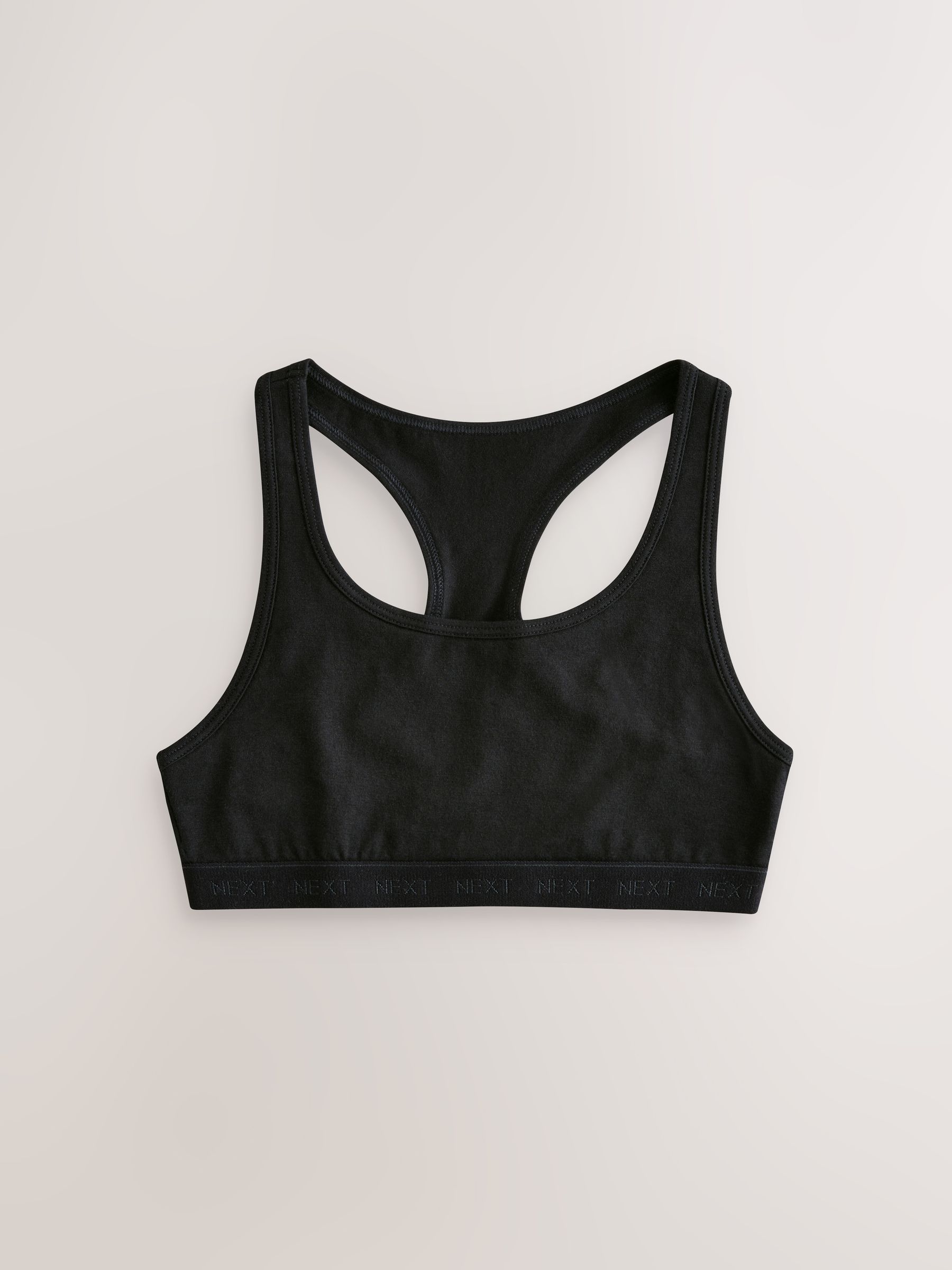 Zwart/wit/grijs - Set van 3 korte tops met racerback (5-16 jr)