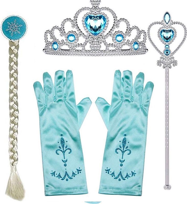 Joya Kids - Elsa - Verkleedjurk - Blauw - Met Accessoires Set