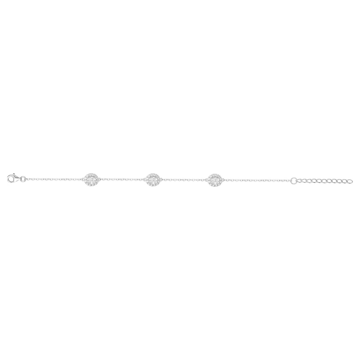 Bracelet souple multi-motifs en Argent avec oxyde de zirconium blanc