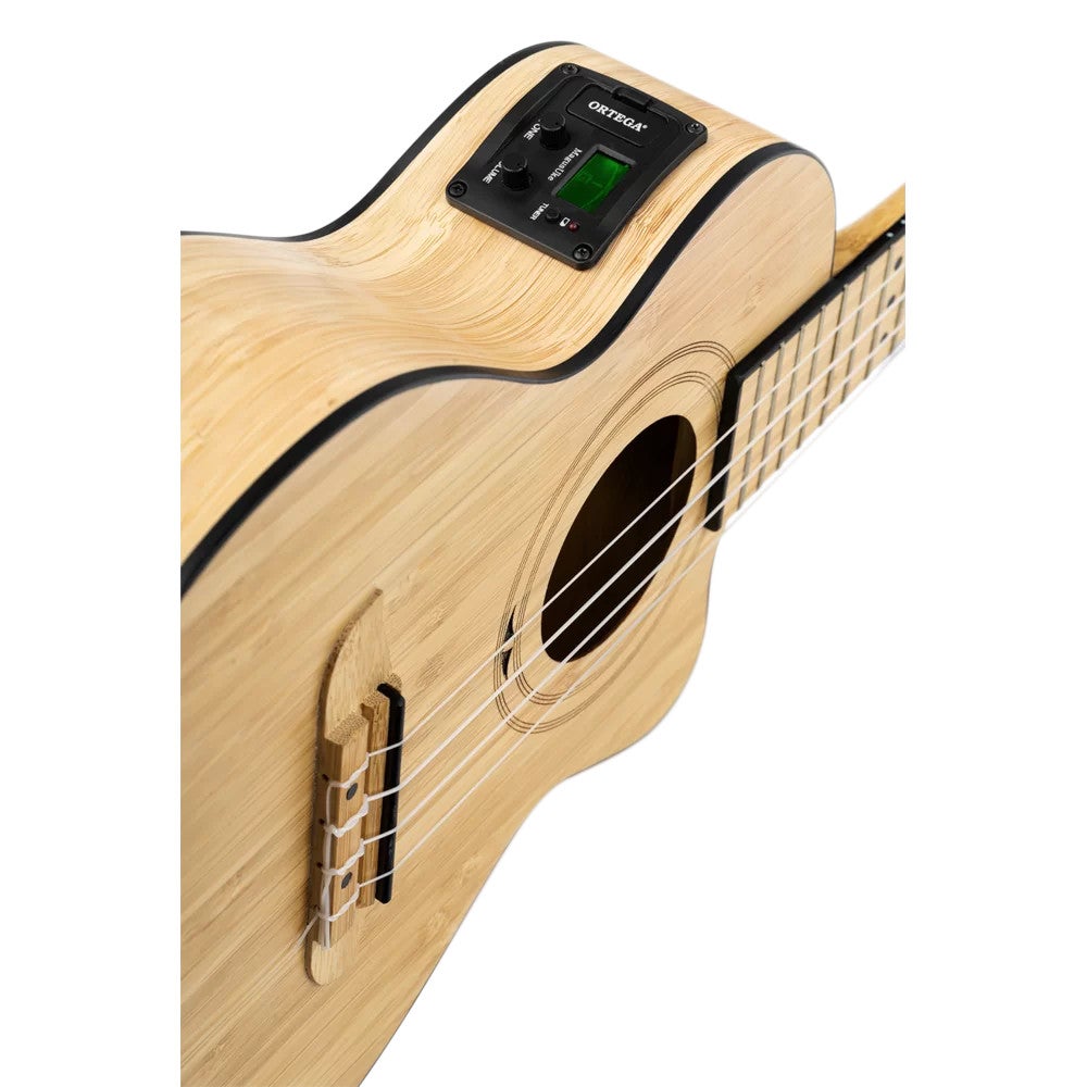 Ortega RUNAB-TE Bamboo Series Tenor Size Ukulele Natural E/A tenor ukelele met gigbag