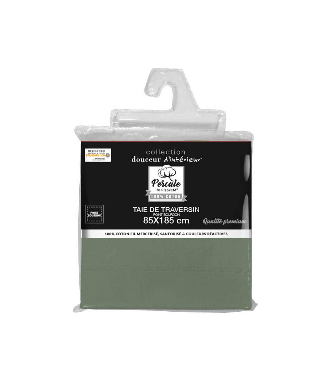 Taie de Traversin Percaline 85x185cm Kaki