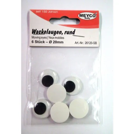 Meyco Wackelaugen 20mm, 6 Stück