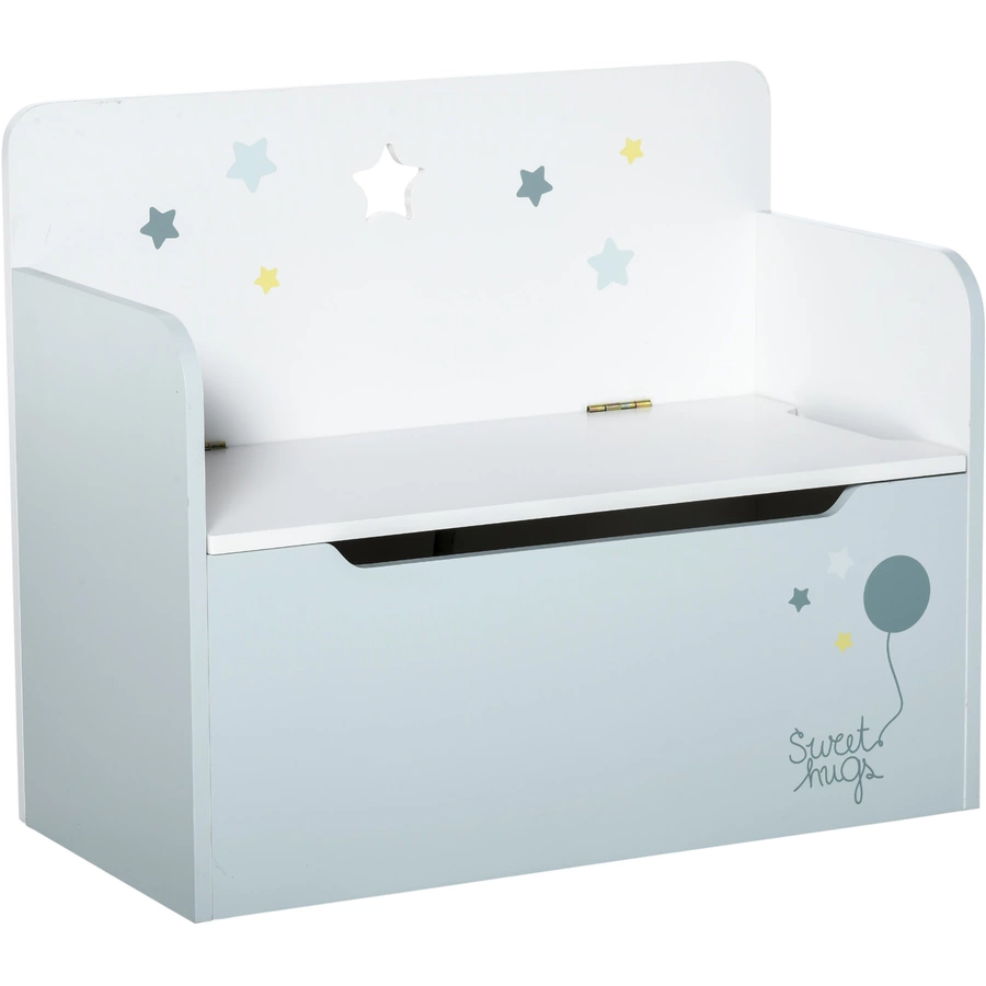 HOMCOM Kinderbank mit Stauraum hellblau